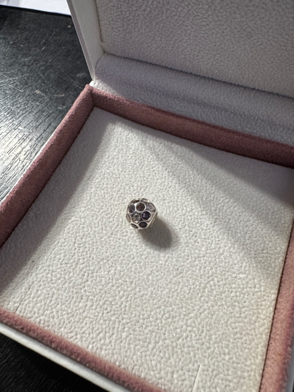 Pandora Sterling Silver Purple Stone Bead Charm